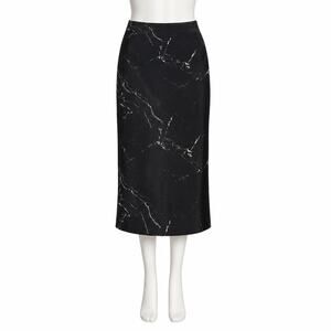 Zara High-Waist Marble Print Midi Pencil Skirt – Size XS